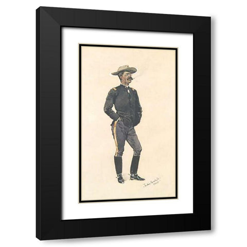 Lieutenant Hardie Black Modern Wood Framed Art Print with Double Matting by Remington, Frederic