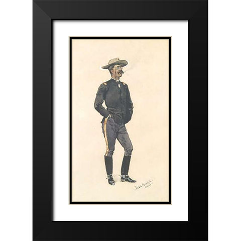 Lieutenant Hardie Black Modern Wood Framed Art Print with Double Matting by Remington, Frederic