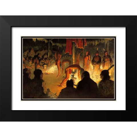 The Sundance Black Modern Wood Framed Art Print with Double Matting by Remington, Frederic