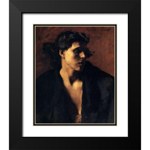 Study of a Model, 1879-80 Black Modern Wood Framed Art Print with Double Matting by Sargent, John Singer