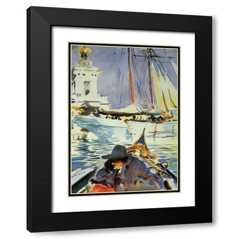 The Grand Canal, Venice, 1909-11 Black Modern Wood Framed Art Print with Double Matting by Sargent, John Singer