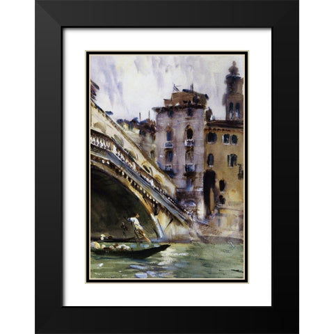 The Rialto, Venice, c. 1902-04 Black Modern Wood Framed Art Print with Double Matting by Sargent, John Singer