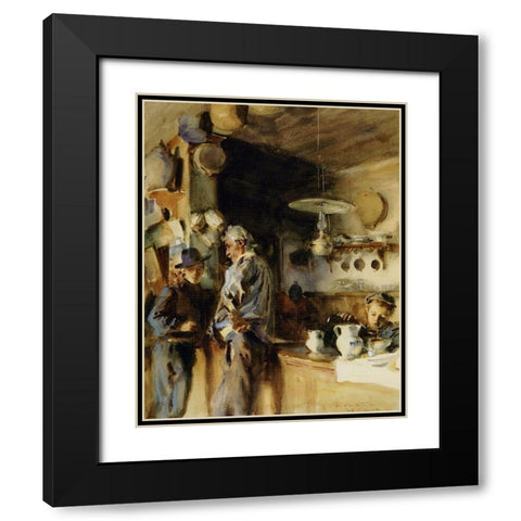 Wineshop, 1903 Black Modern Wood Framed Art Print with Double Matting by Sargent, John Singer