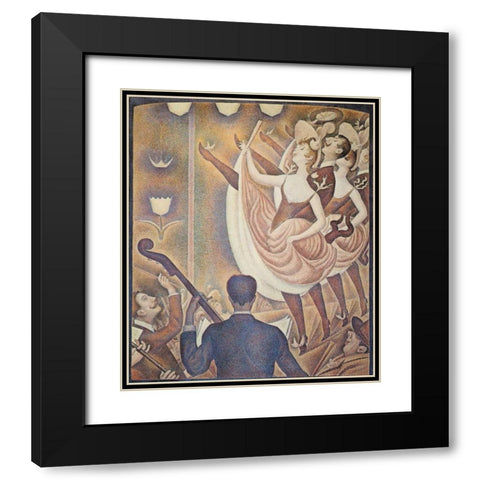 Le Chahut Black Modern Wood Framed Art Print with Double Matting by Seurat, Georges