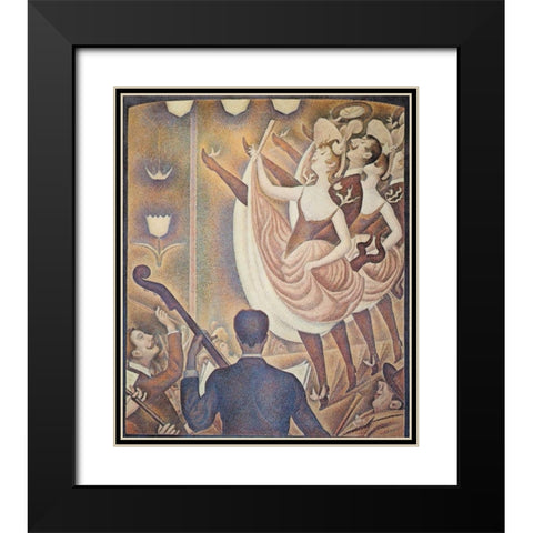 Le Chahut Black Modern Wood Framed Art Print with Double Matting by Seurat, Georges