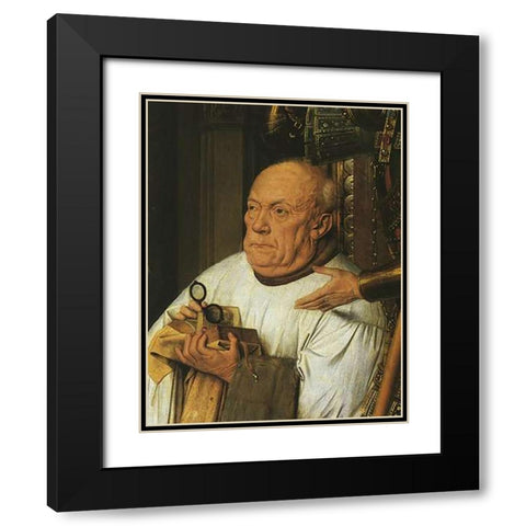 Virgin And Child With George Van Der Paele Det 6 Black Modern Wood Framed Art Print with Double Matting by Van Eyck, Jan