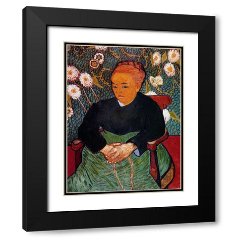 La Berceuse Black Modern Wood Framed Art Print with Double Matting by Van Gogh, Vincent