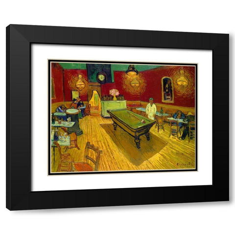 The Night Cafe, 1888 Black Modern Wood Framed Art Print with Double Matting by Van Gogh, Vincent