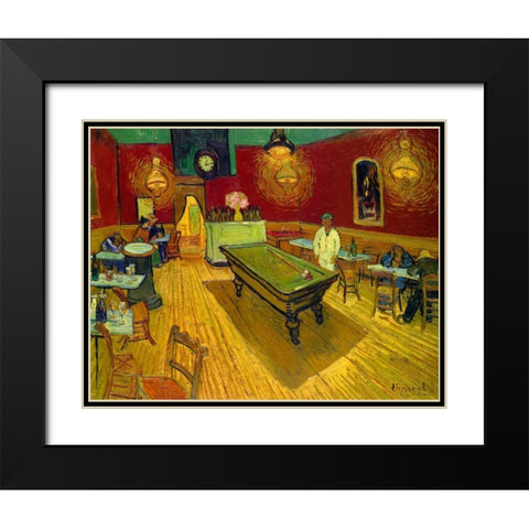 The Night Cafe, 1888 Black Modern Wood Framed Art Print with Double Matting by Van Gogh, Vincent