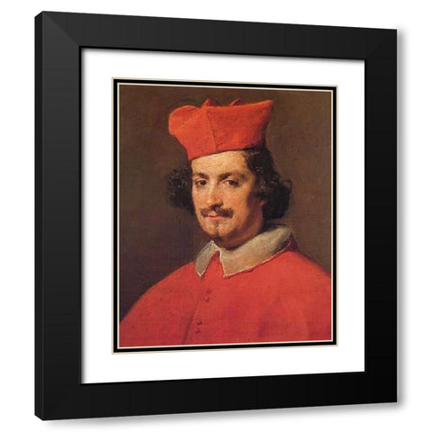 Cardinal Astalli Black Modern Wood Framed Art Print with Double Matting by Velazquez, Diego