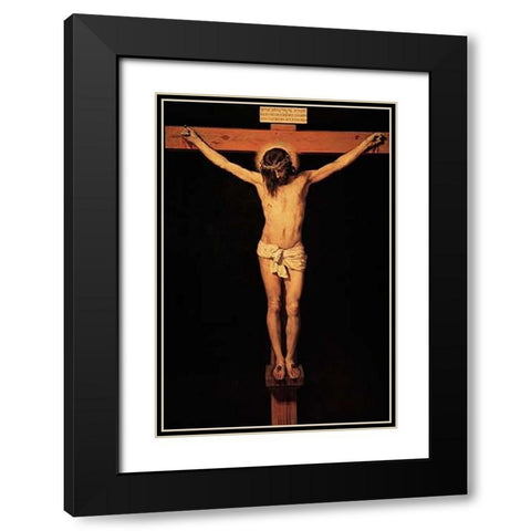Museumist On The Cross Black Modern Wood Framed Art Print with Double Matting by Velazquez, Diego