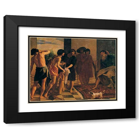Josephs Bloody Coat Brought To Jacob Black Modern Wood Framed Art Print with Double Matting by Velazquez, Diego