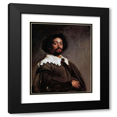 Juan De Pareja Black Modern Wood Framed Art Print with Double Matting by Velazquez, Diego