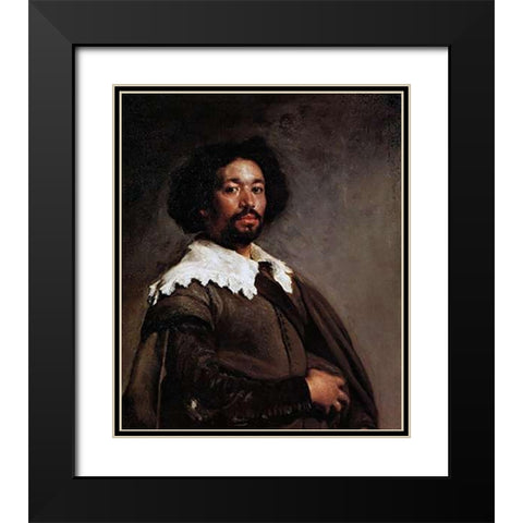 Juan De Pareja Black Modern Wood Framed Art Print with Double Matting by Velazquez, Diego
