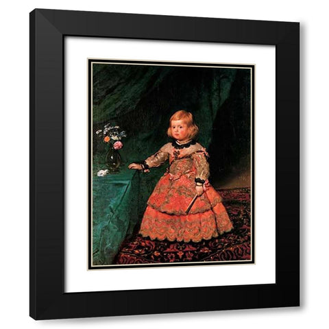 The Infanta Margarita Black Modern Wood Framed Art Print with Double Matting by Velazquez, Diego
