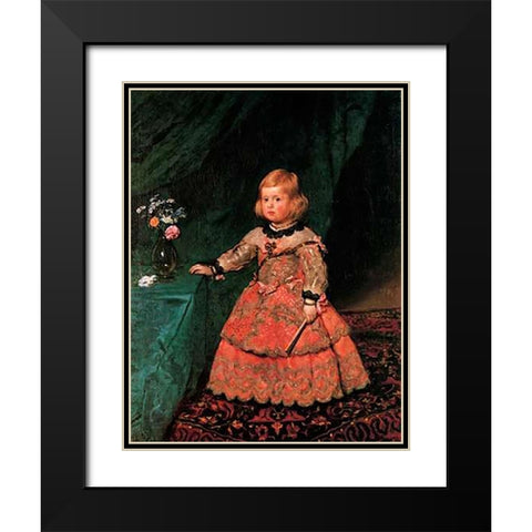 The Infanta Margarita Black Modern Wood Framed Art Print with Double Matting by Velazquez, Diego