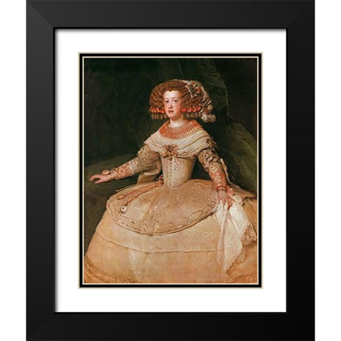 The Infanta Maria Teresa Black Modern Wood Framed Art Print with Double Matting by Velazquez, Diego