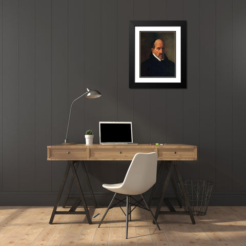 The Poet Don Luis De Gongora YArgote Black Modern Wood Framed Art Print with Double Matting by Velazquez, Diego