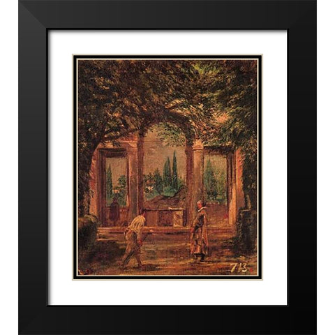 View Of The Gardens Of The Villa Medici Rome Black Modern Wood Framed Art Print with Double Matting by Velazquez, Diego