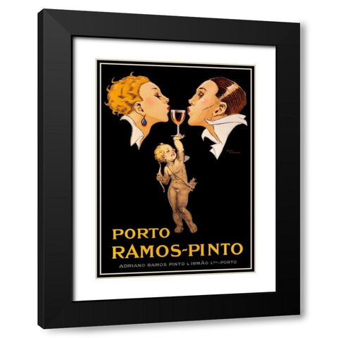 Porto Ramos Black Modern Wood Framed Art Print with Double Matting by Vincent, Rene