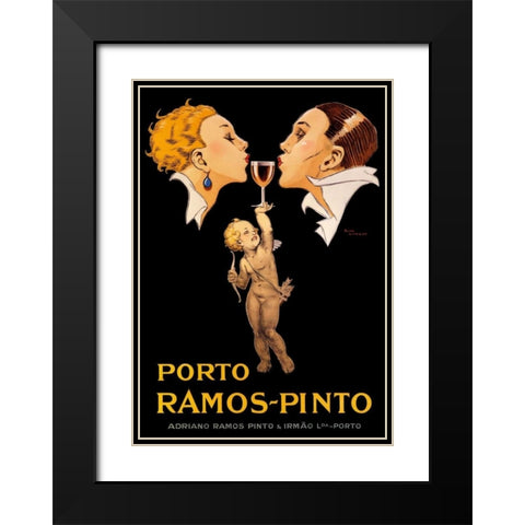 Porto Ramos Black Modern Wood Framed Art Print with Double Matting by Vincent, Rene
