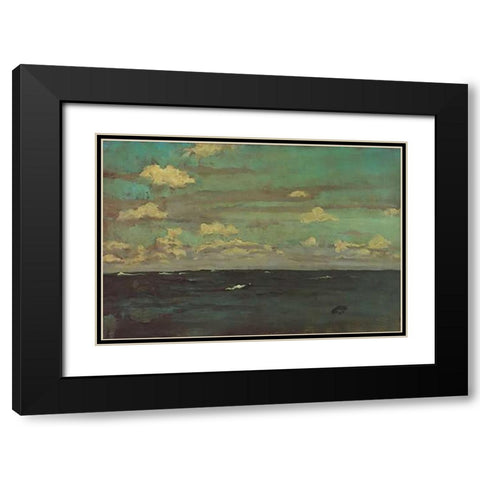 Violet And Silver A Deep Sea 1893 Black Modern Wood Framed Art Print with Double Matting by Whistler, James McNeill