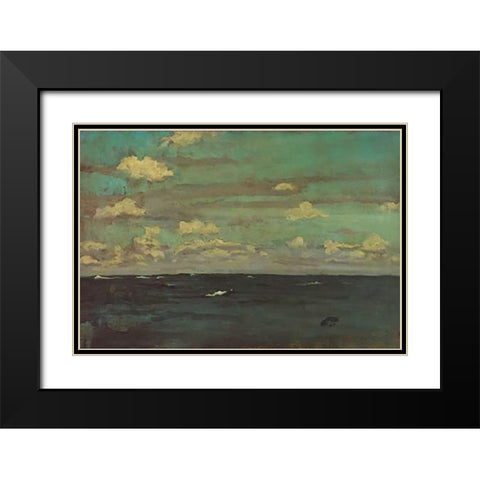 Violet And Silver A Deep Sea 1893 Black Modern Wood Framed Art Print with Double Matting by Whistler, James McNeill