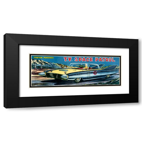 T.V. Space Patrol Car Black Modern Wood Framed Art Print with Double Matting by Retrobot