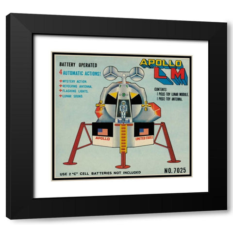 Apollo L-M (Lunar Module) Black Modern Wood Framed Art Print with Double Matting by Retrobot