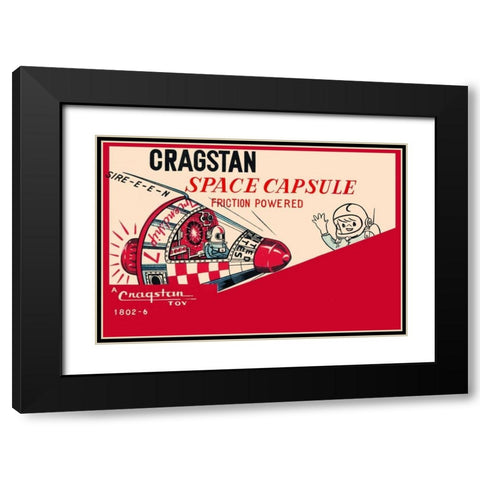 Cragstan Space Capsule Black Modern Wood Framed Art Print with Double Matting by Retrobot