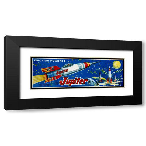 Friction Powered Jupiter M-5 Black Modern Wood Framed Art Print with Double Matting by Retrobot