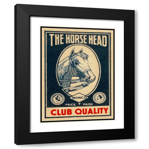 Horse Head Club Quality Matches Black Modern Wood Framed Art Print with Double Matting by Phillumenart
