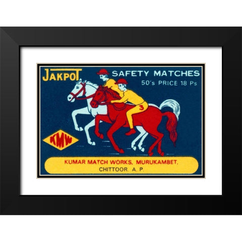 Jakpot Safety Matches Black Modern Wood Framed Art Print with Double Matting by Phillumenart