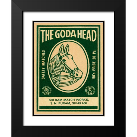 The Goda Head M Black Modern Wood Framed Art Print with Double Matting by Phillumenart