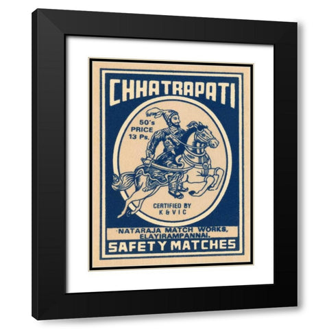 Chhatrapati Safety Matches Black Modern Wood Framed Art Print with Double Matting by Phillumenart