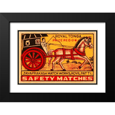 Royal Tonga Safety Matches Black Modern Wood Framed Art Print with Double Matting by Phillumenart