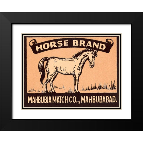 Horse Brand Matches Black Modern Wood Framed Art Print with Double Matting by Phillumenart