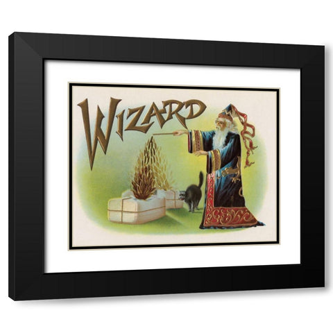 Wizard Black Modern Wood Framed Art Print with Double Matting by Halloween