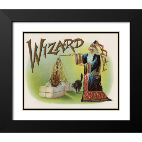 Wizard Black Modern Wood Framed Art Print with Double Matting by Halloween