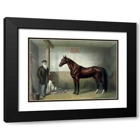 Rysdyks Hambletonian Black Modern Wood Framed Art Print with Double Matting by Currier and Ives