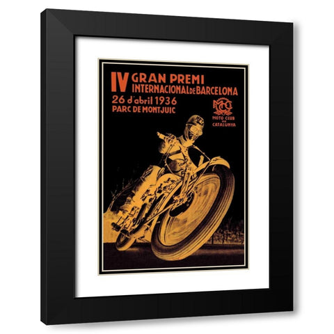4th International Barcelona Grand Prix Black Modern Wood Framed Art Print with Double Matting by Unknown