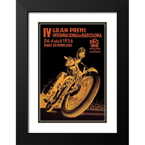 4th International Barcelona Grand Prix Black Modern Wood Framed Art Print with Double Matting by Unknown