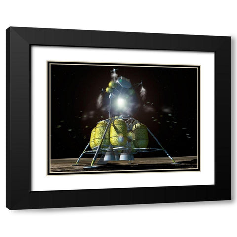 Launch of Lunar Surface Access Module (LSAM), Project Constellation Black Modern Wood Framed Art Print with Double Matting by NASA