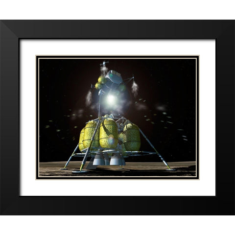 Launch of Lunar Surface Access Module (LSAM), Project Constellation Black Modern Wood Framed Art Print with Double Matting by NASA