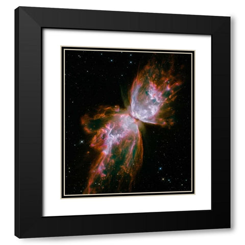 Butterfly Nebula Black Modern Wood Framed Art Print with Double Matting by NASA