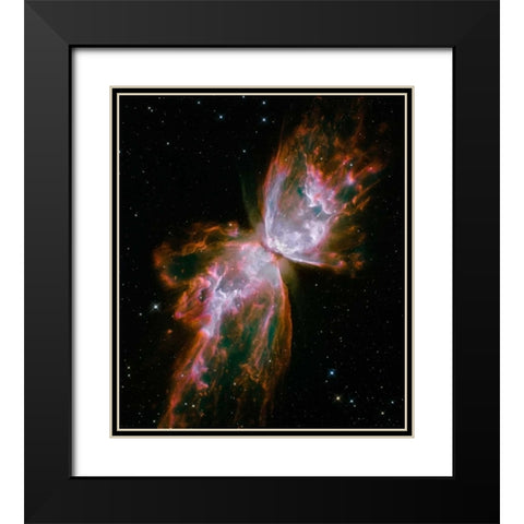 Butterfly Nebula Black Modern Wood Framed Art Print with Double Matting by NASA
