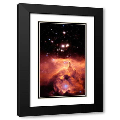 Pismis 24 and NGC 6357 Black Modern Wood Framed Art Print with Double Matting by NASA