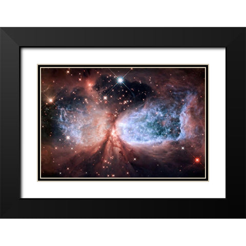 Star-Forming Region S106 Black Modern Wood Framed Art Print with Double Matting by NASA