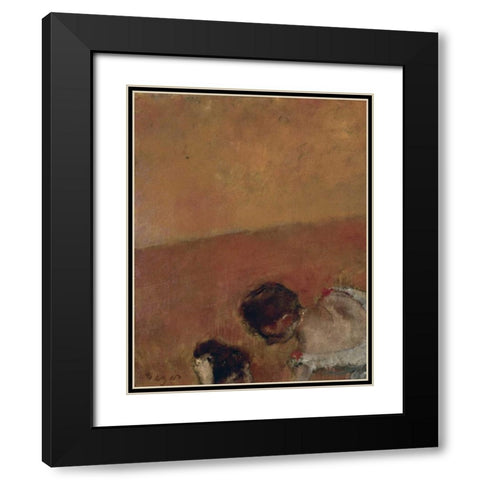 Danseuses Montant Un Escalier - left Black Modern Wood Framed Art Print with Double Matting by Degas, Edgar