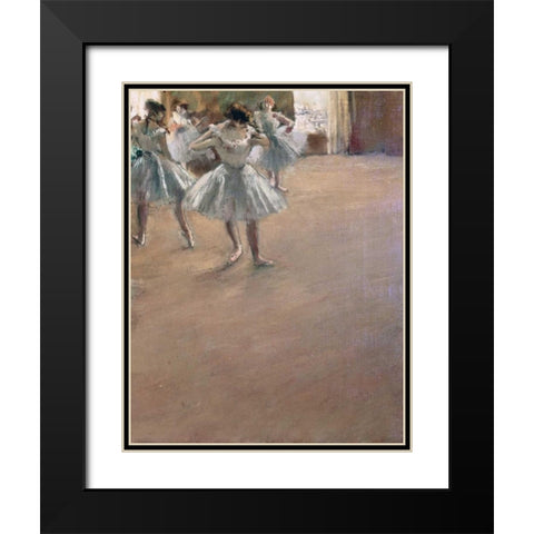 Danseuses Montant Un Escalier - right Black Modern Wood Framed Art Print with Double Matting by Degas, Edgar